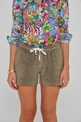 PAPAYO – Short coton Coupe droite – Femme – Kaki